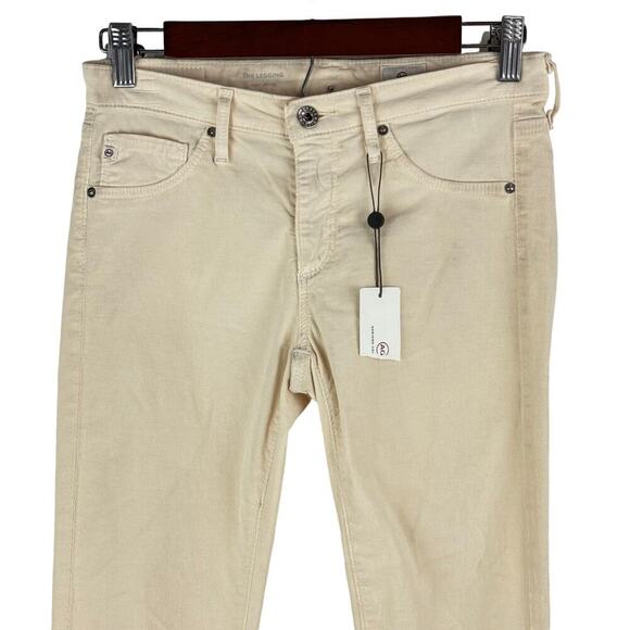 ADRIANO GOLDSCHMIED THE LEGGING SUPER SKINNY CORDUROY PANTS IN CREAM NWT SIZE 26 - Picture 3 of 16